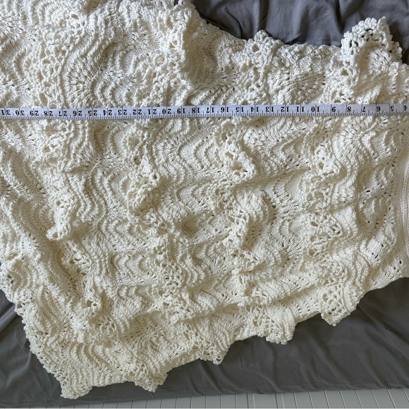 Oscar De La Renta Crochet Boho White Skirt Size XL - Picture 5 of 5